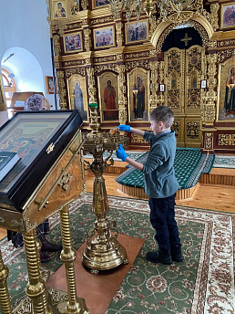 Уборка Храма прп. Иоанна Лествичника к Престольному празднику 19.03.2023г.
